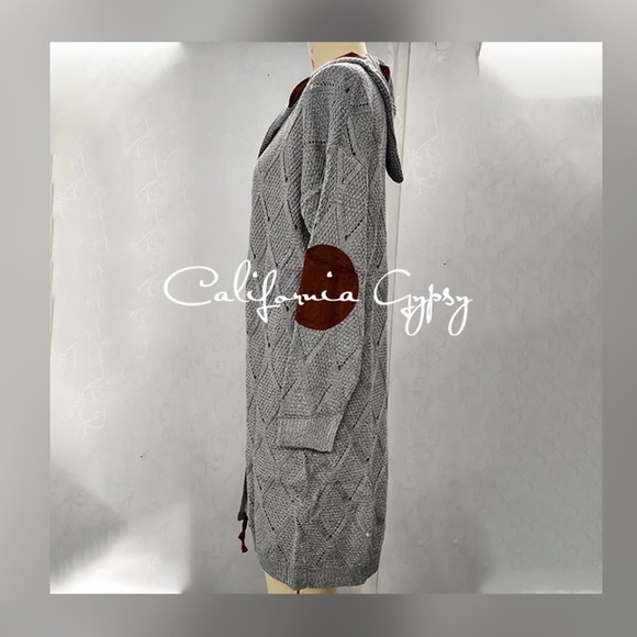 Knit Ribbon Hooded Cardigan Sweater - Picture 5 of 16